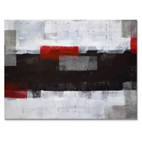 grey and red abstract art painting - x