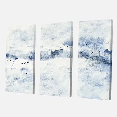 Blue wipe out canvas art - 3 panels - 48"" x 32"" - 3 panels - canvas only