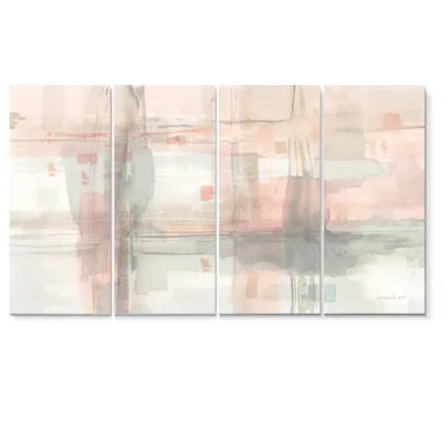 Intersect ii grey canvas wall art - 60"" x 28"" - 5 equal panels - canvas only
