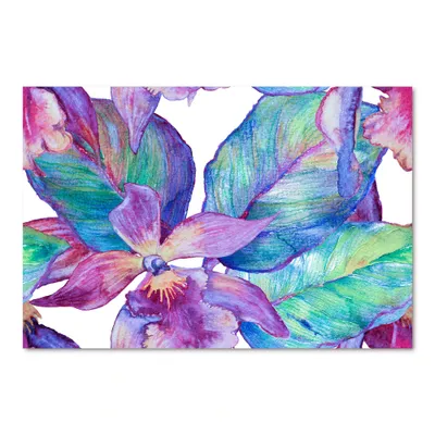 Orchid seamless pattern canvas wall art print - 32"" x 16"" - canvas only