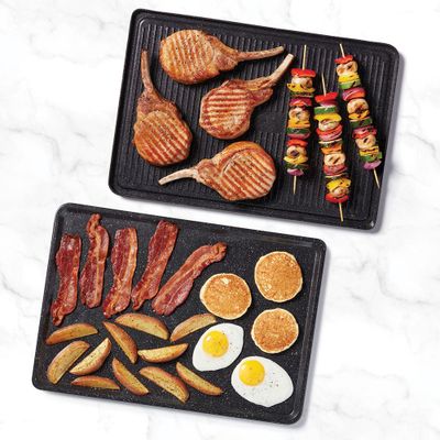 Swiss Diamond XD 17 x 11 Nonstick Double-Burner Grill/Griddle Combo