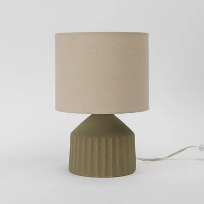 Shanaya ceramic table lamp with ridge base - grey - 13""
