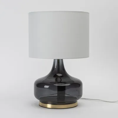 Simonne genie shaped glass base table lamp - black