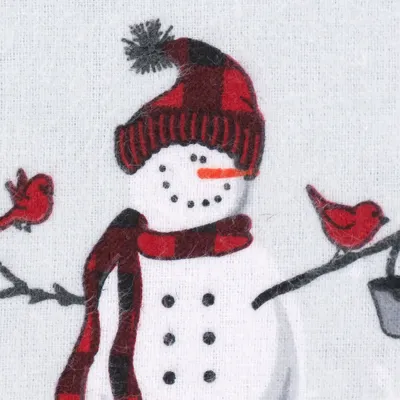Snowman check flannel duvet cover set