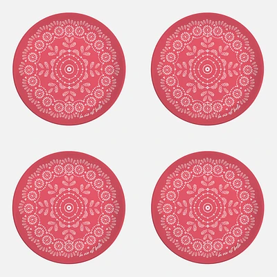 Set of 4 red salad plates by s&co