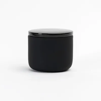 Stoneware cotton jar - black