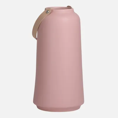 Lido pink vase with handle by torre & tagus - 11""