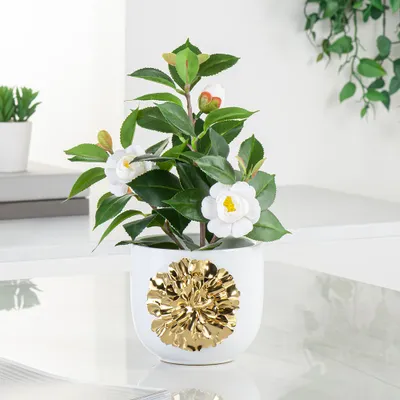 Rosa gold flower planter by torre & tagus