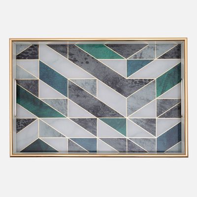 Savoy large geometric tray by torre & tagus