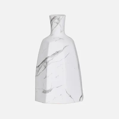 Aris marble faceted bottle vase by torre & tagus - 11""