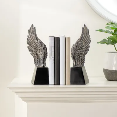 Guardian wing set of 2 bookends by torre & tagus