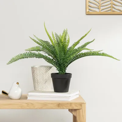 Boston fern faux potted plant - 17""