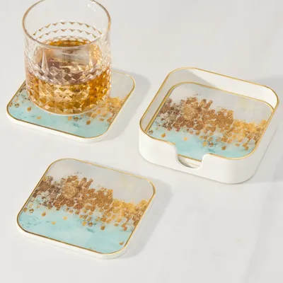 Set of 4 savoy coasters by torre & tagus