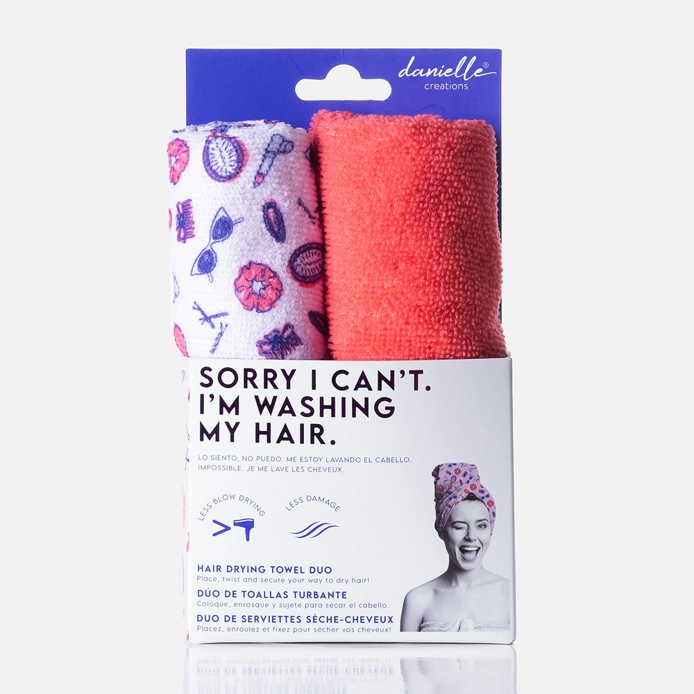 Danielle creations assorted hair towels, set of 2