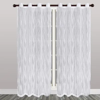 Valencia lace grommet curtain - grey - 54"" x 84""