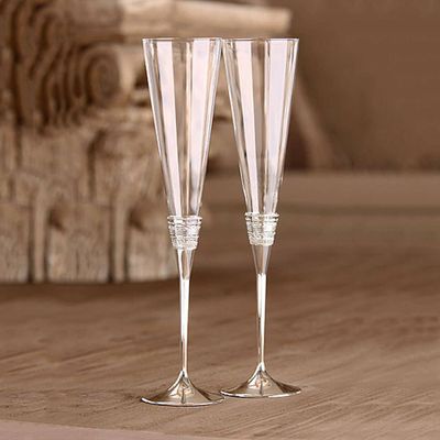 Set of 2 vera wang with love champagne glasses by wedgwood