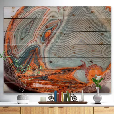 Beautiful lake superior agate wood wall art - 20x15