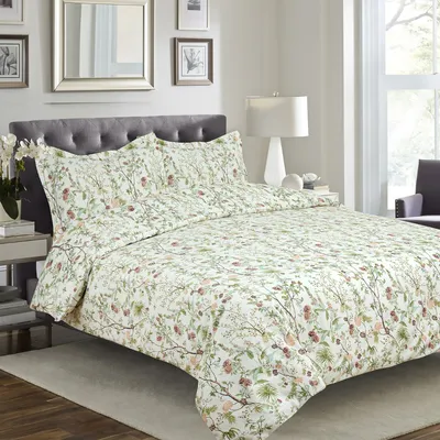 Winter fields flannel duvet cover set - twin