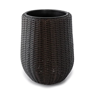 Rolland large rattan planter dark brown by haute deco