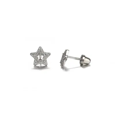 Sterling Silver Open Star Earrings