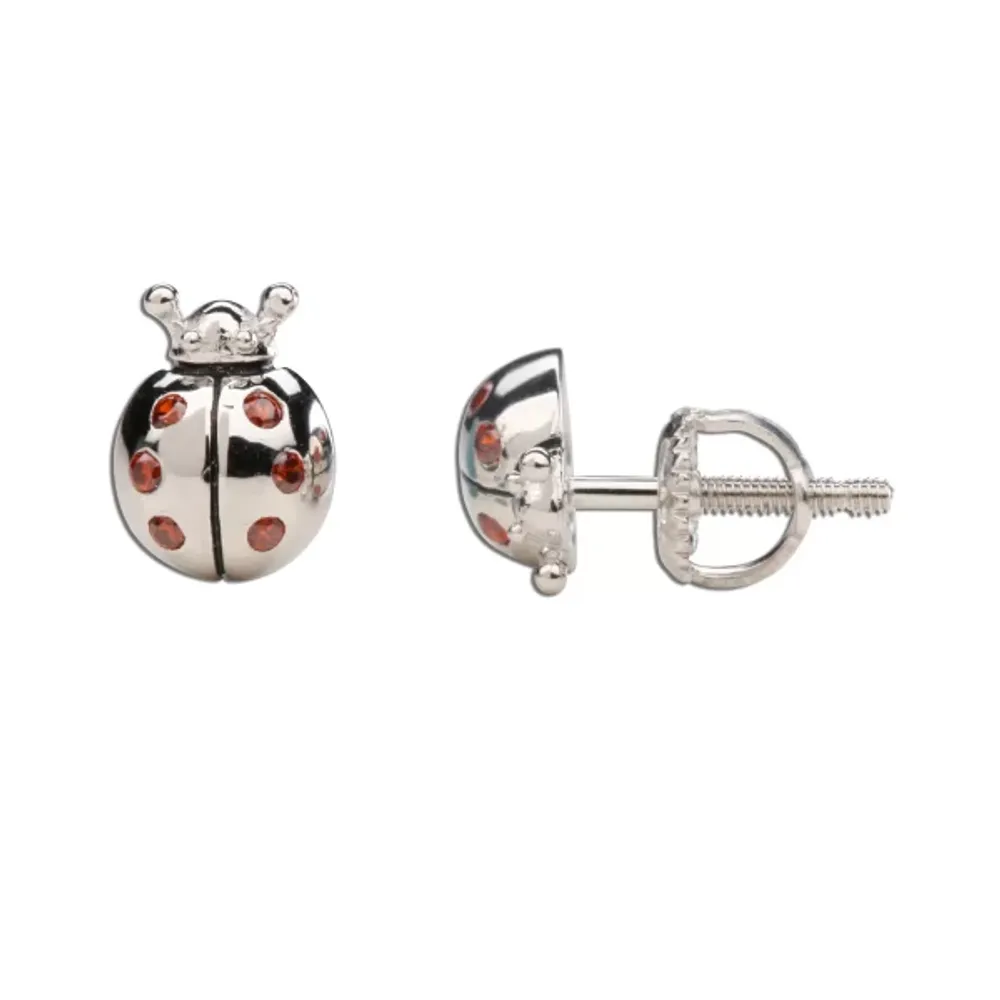 Sterling Silver Ladybug Earrings