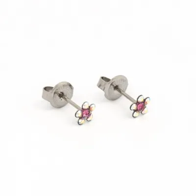 Daisy Crystal A/B Rose S/S Earrings (S6510WSTX)