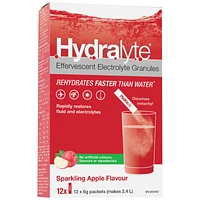 Hydralyte Effervescent Electrolyte Granules Sparkling Apple - 12's