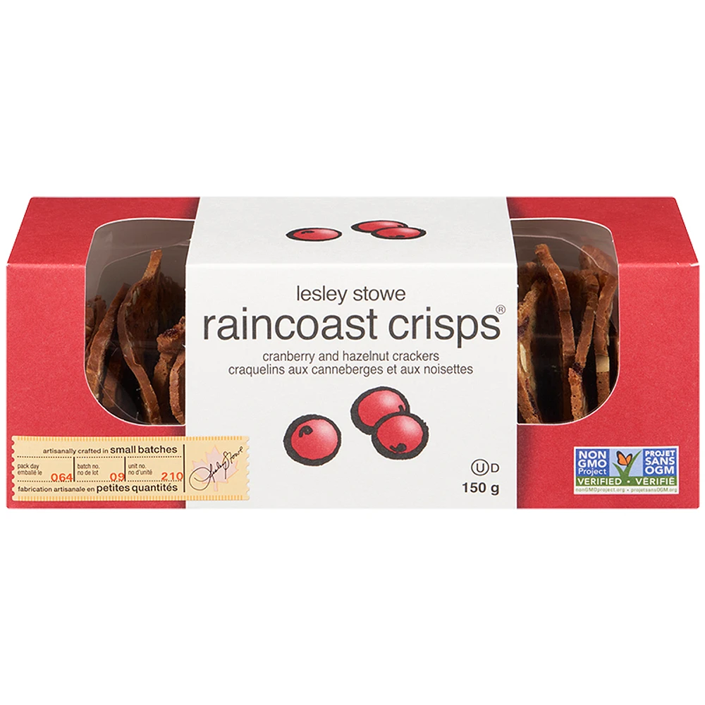 Lesley Stowe Raincoast Crisps - Cranberry & Hazelnut - 150g