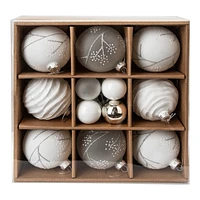 Danson Decor Christmas Tree Ornament Set - 16 Balls - White/Frosted