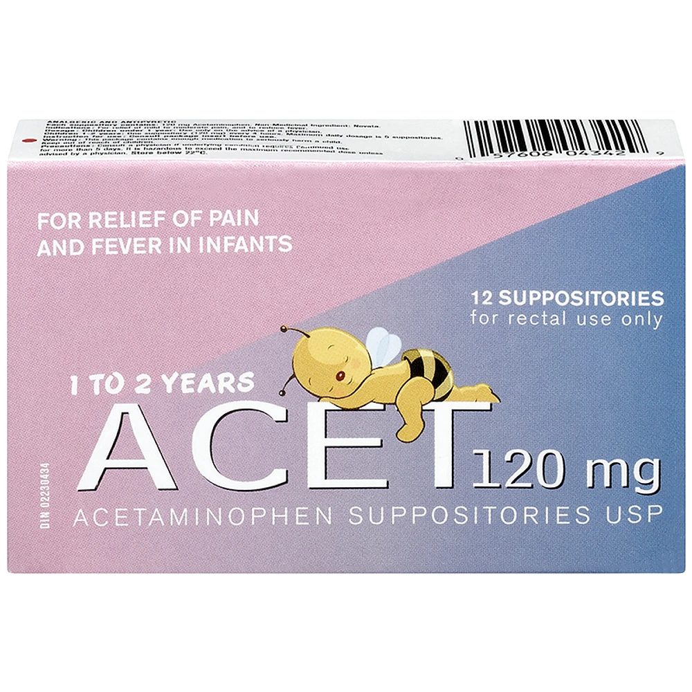 Acet 120mg Child Suppositories - 12's