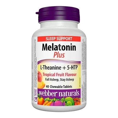 Webber Naturals Melatonin Plus L-Theanine + 5-HTP Chewable Tablets - 40's