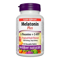 Webber Naturals Melatonin Plus L-Theanine + 5-HTP Chewable Tablets - 40's