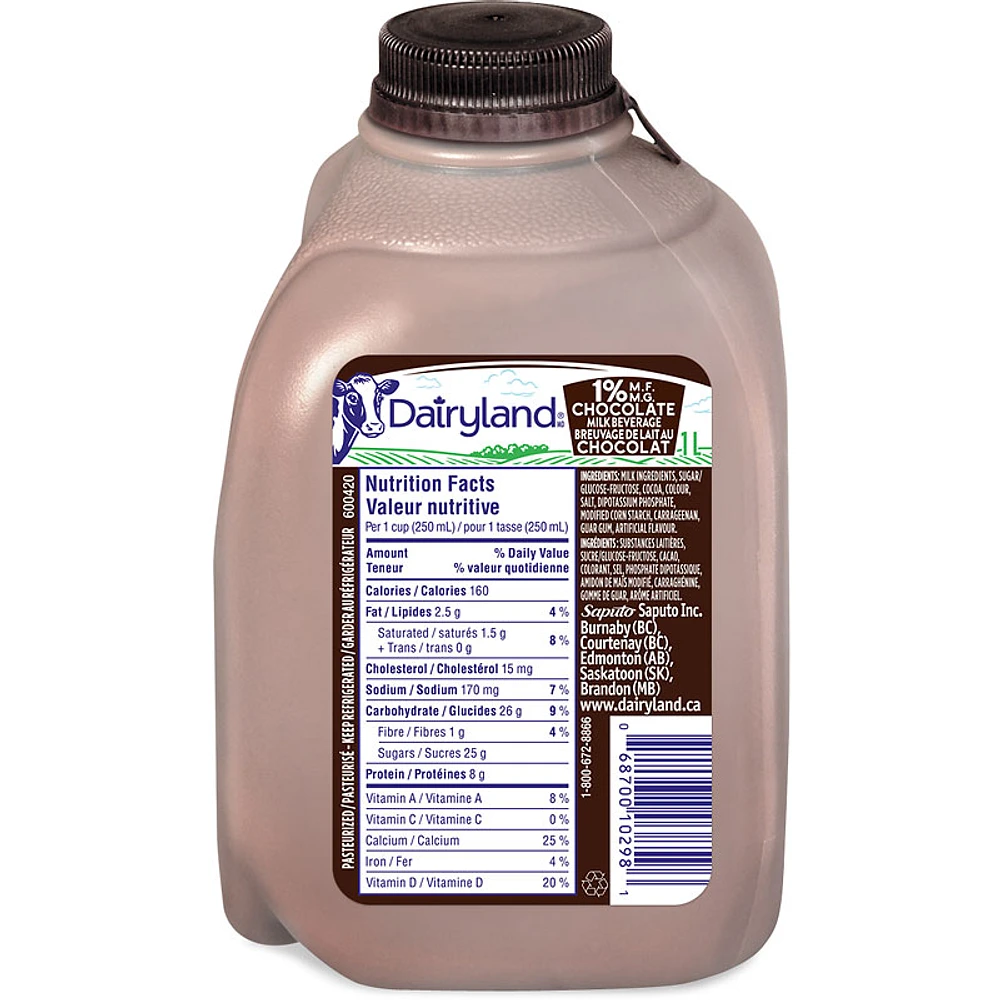 Dairyland Chocolate Milk - 1% - 1L Jug