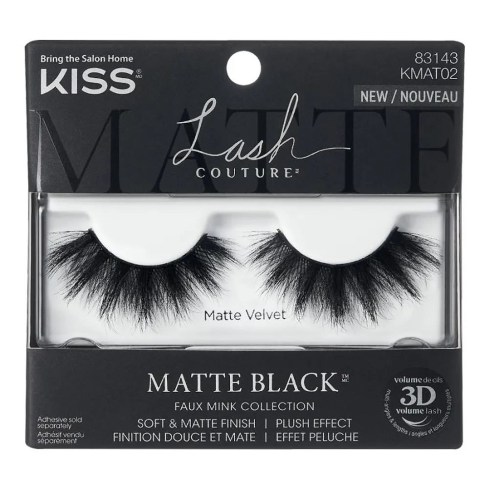 Kiss Lash Couture Matte Black Faux-Mink 3D Lashes