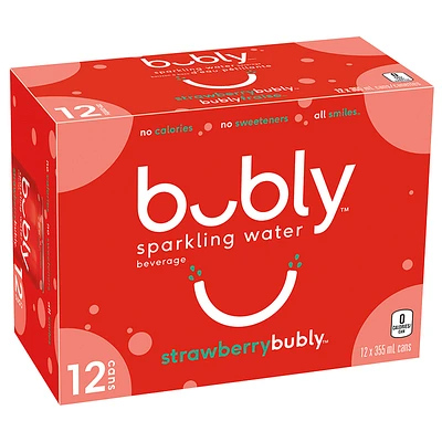 Bubly Sparkling Water - Strawberry - 12x355ml