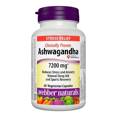 Webber Naturals Stress Relief Ashwagandha Capsules - 7200mg - 60's
