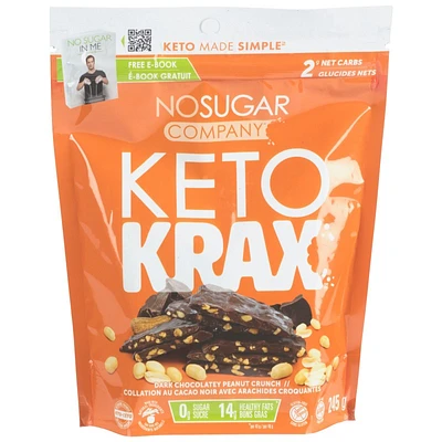 No Sugar Keto Krax - Dark Chocolatey Peanut Crunch - 245g