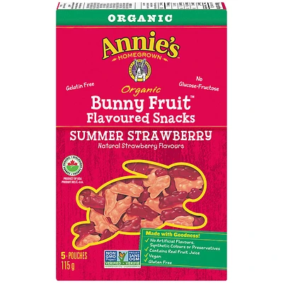Annie's Organic Bunny Fruit Snacks - Summer Strawberry - 115g