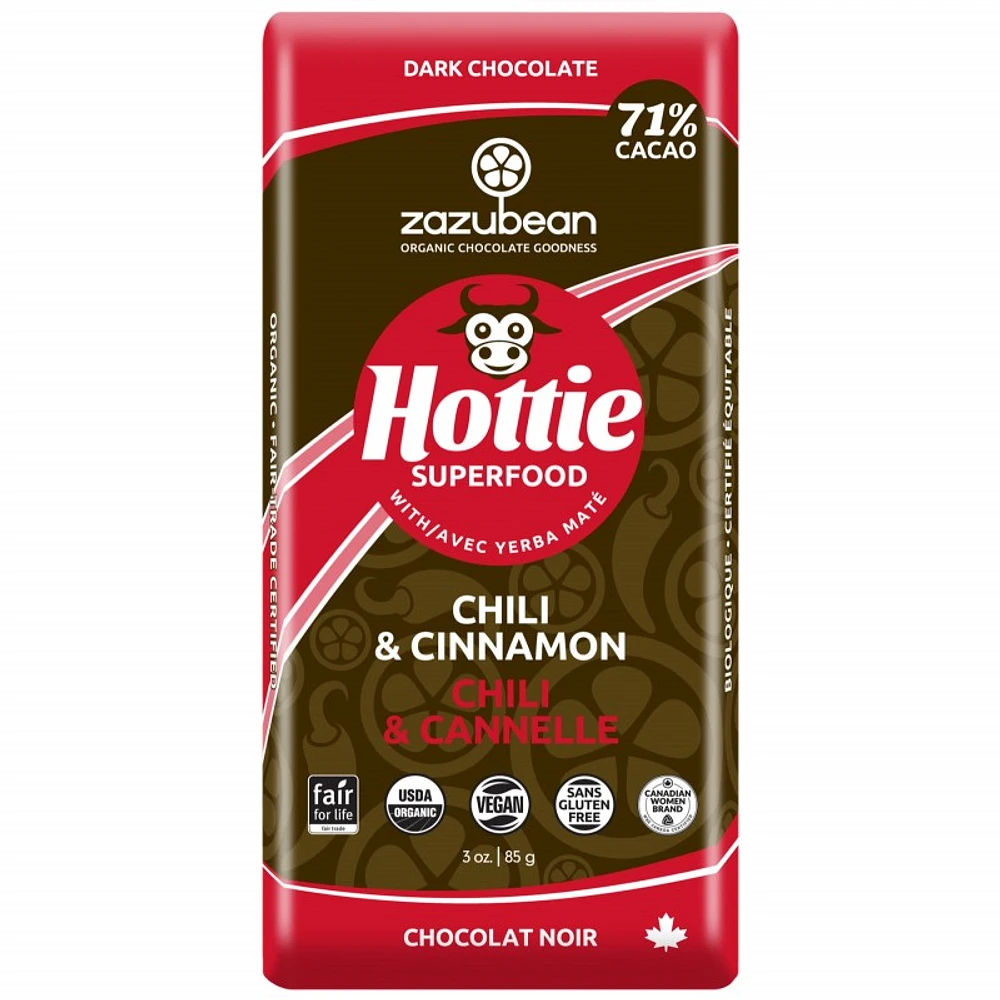 Zazubean Hottie Chili and Cinnamon Dark Chocolate - 85g