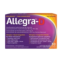 Allegra-D Allergies + Nasal Congestion Caplets - 30's