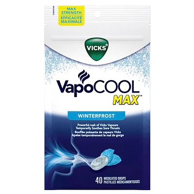 Vicks VapoCOOL Max Medicated Drops - Winter Frost - 40s