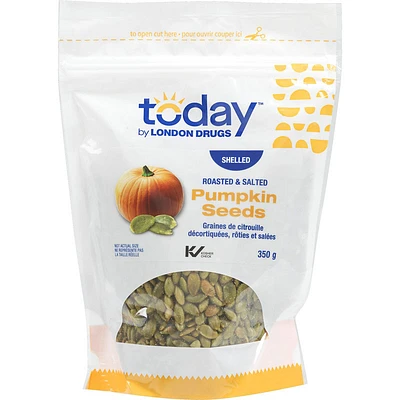 Today by London Drugs Roasted & Salted - Shelled pumpkin seeds - 350 g - dark green