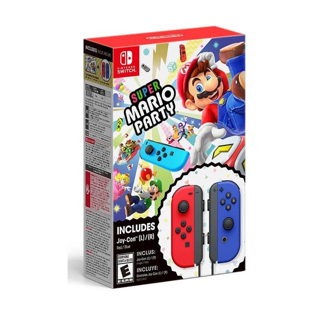 Nintendo Switch Super Mario Party with Red and Blue Joy-Con Pair Bundle