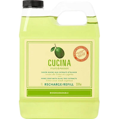 Fruits & Passion Cucina Hand Soap Refill - Lime Zest and Cypress - 1L