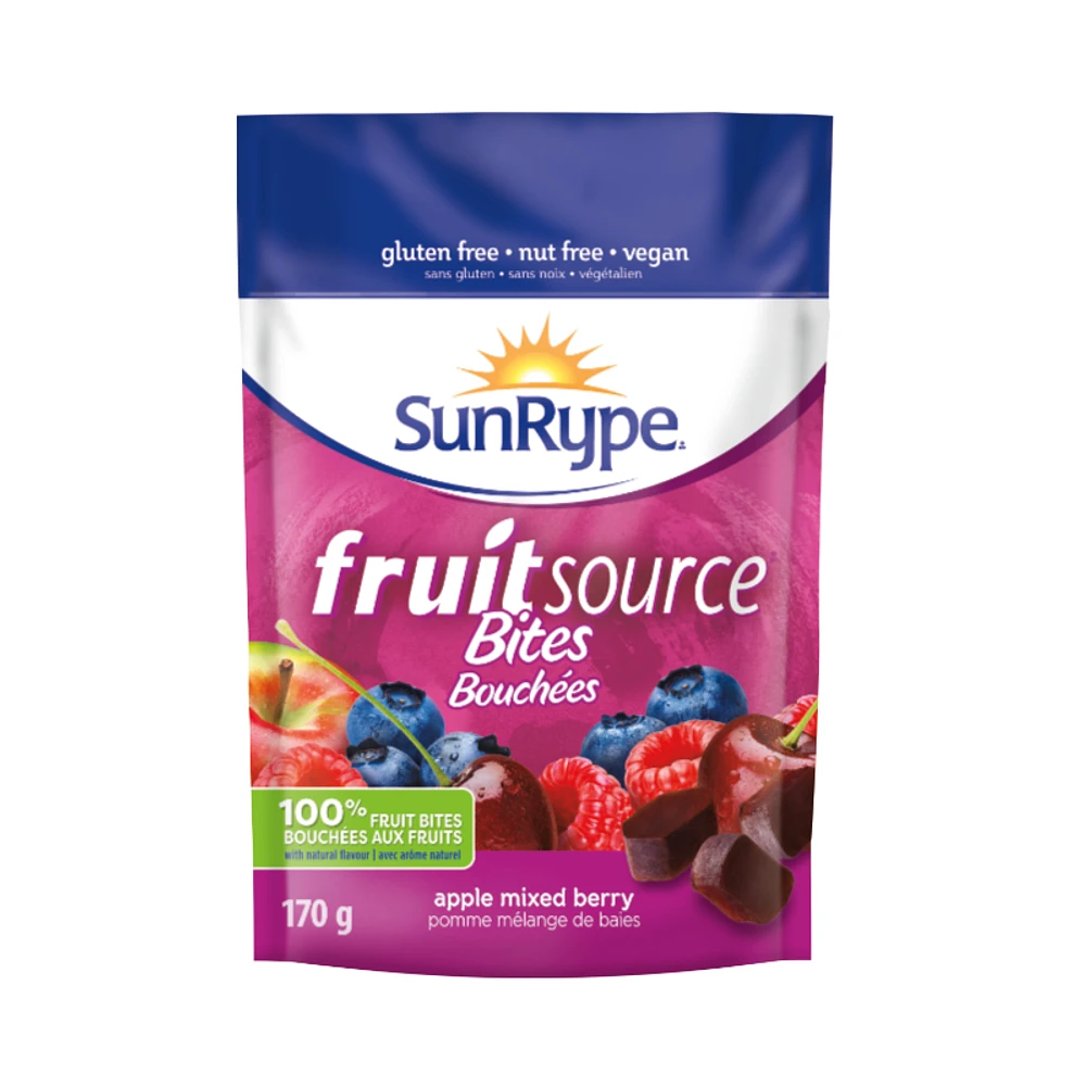 Sun-Rype Fruit source Mini-Bites - Apple Mixed Berry - 170g