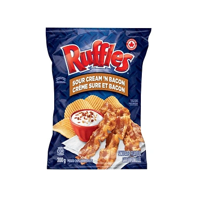 Ruffles Potato Chips - Sour Cream'n Bacon - 200g