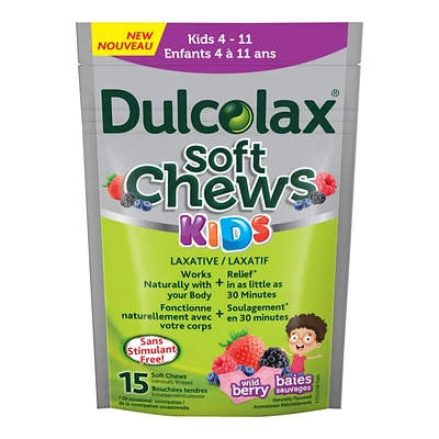 Dulcolax Soft Chews Kids Laxatives - Wild Berries - 15s
