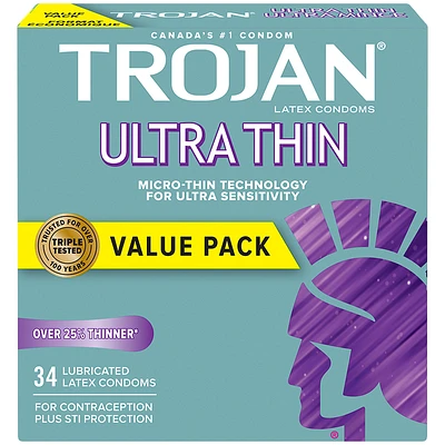 Trojan Ultra Thin Latex Condoms - 34s