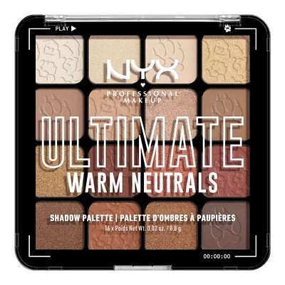 NYX Professional Makeup Ultimate Shadow Palette - Warm Neutrals - 16 colors