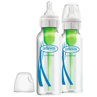Dr. Brown's Natural Flow Options+ Anti-Colic Baby Bottle - Clear - 250ml/2 pack